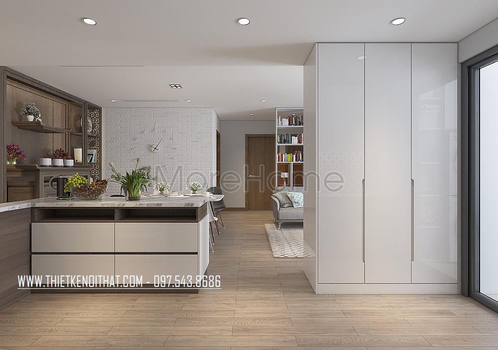 Thiết kế nội thất phòng bếp chung cư Park Hill Hai Bà Trưng, Hà Nội